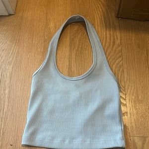 halter ribbed crop top